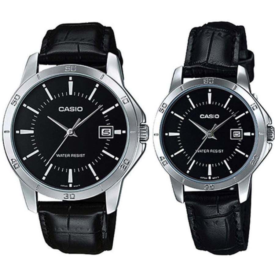 Cặp đ&ocirc;i đồng hồ Casio MTP-V004L-1 & LTP-V004L-1 đơn giản, thanh lịch