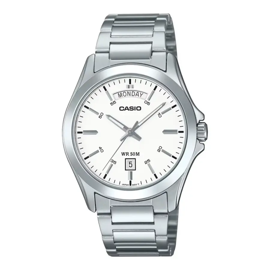 Đồng Hồ Nam Casio MTP-1370D-7A3VDF D&acirc;y Th&eacute;p Mặt Trắng Ch&iacute;nh H&atilde;ng