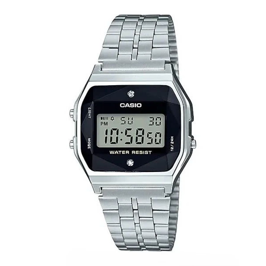 [Đồng hồ Unisex CASIO] A159 silver diamond