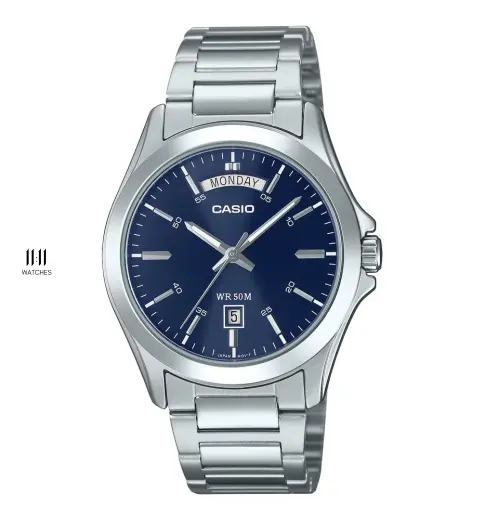 Đồng Hồ Nam Casio MTP-1370D-2A2VDF D&acirc;y Th&eacute;p Mặt Xanh Ch&iacute;nh H&atilde;ng