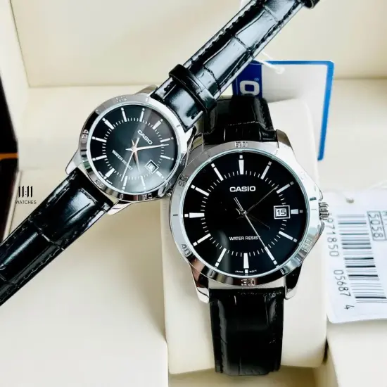 Cặp đôi đồng hồ Casio MTP-V004L-1 & LTP-V004L-1 đơn giản, thanh lịch