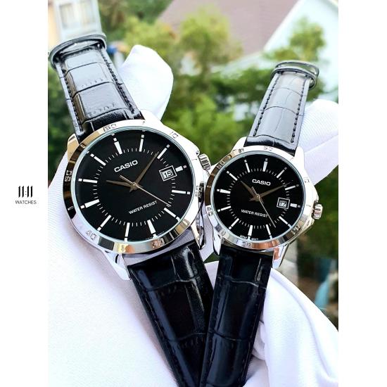 Cặp đôi đồng hồ Casio MTP-V004L-1 & LTP-V004L-1 đơn giản, thanh lịch