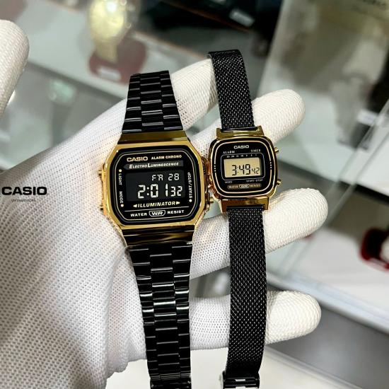 [Đồng hồ Nữ CASIO] A168 & LA670 black gold