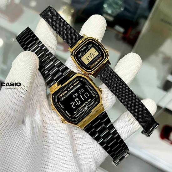 [Đồng hồ Nữ CASIO] A168 & LA670 black gold