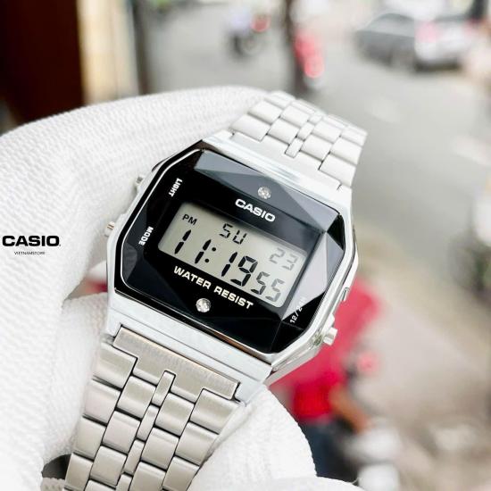 [Đồng hồ Unisex CASIO] A159 silver diamond