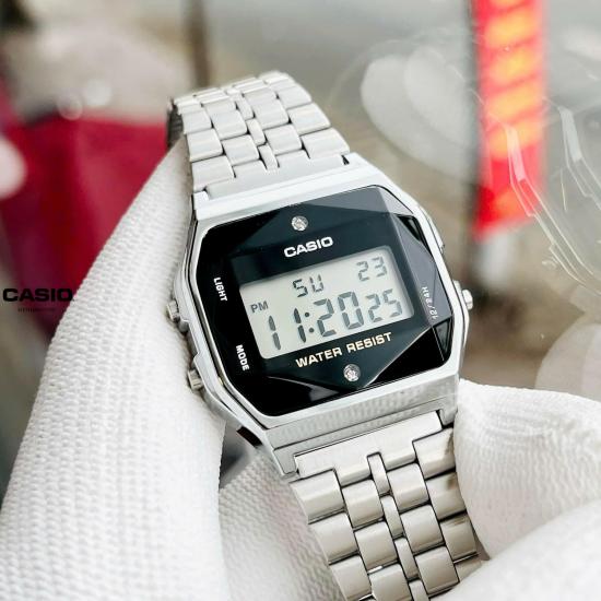 [Đồng hồ Unisex CASIO] A159 silver diamond