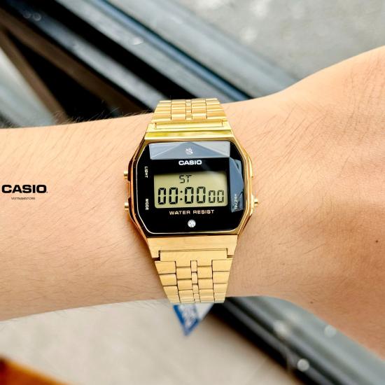 [Đồng hồ Unisex CASIO] A159 gold